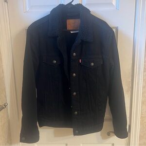 Levi's Men's Premium Black Sherpa Trucker Jacket M